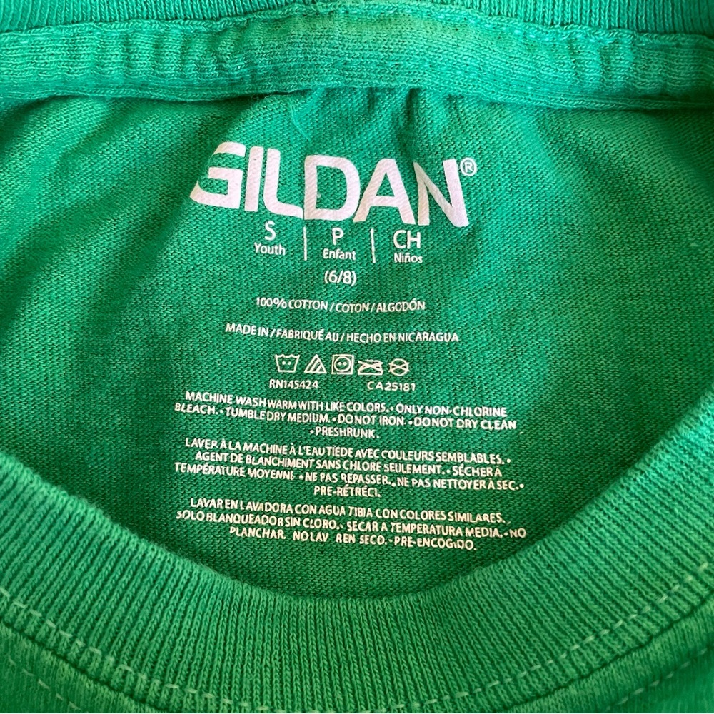 Gildan Green Kids 100% Cotton Short Sleeve Basic T-Shirt - Picture 5 of 6